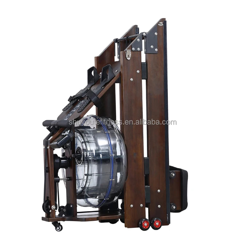 2024 hot home fitness machine folding wood rowing machine water rowing machine