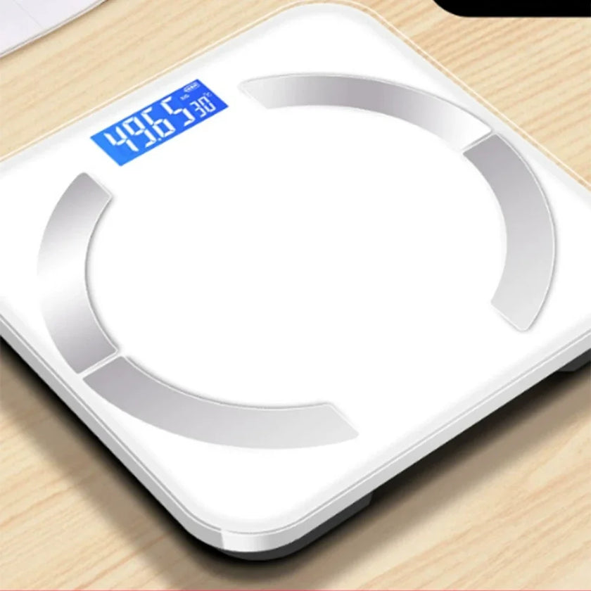 Digital scale displaying weight on a wooden surface