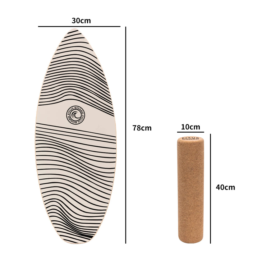 FITUSBOARD Natural Walnut Balance Board — Professional Core Training & Stability Trainer
