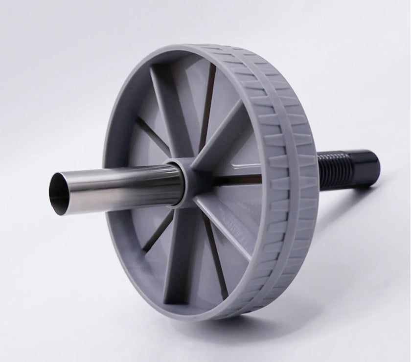 Gray exercise wheel on a white background