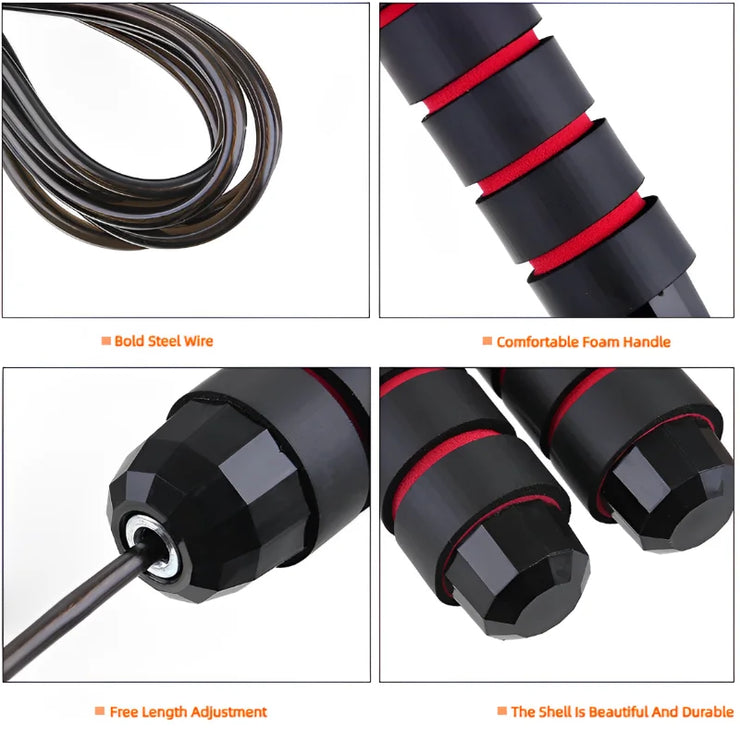 Adjustable Steel Wire Jump Rope – Tangle-Free Cardio Trainer