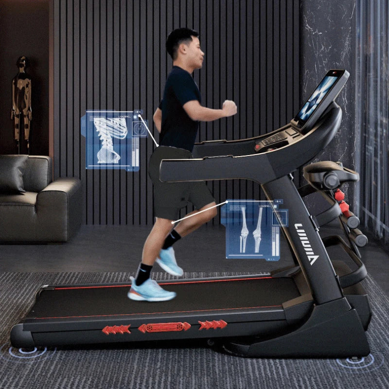 XMSJ 5HP Commercial Folding Treadmill — Auto Incline, 15.6” Touchscreen, Heart Rate & MP3 | Home & Gym Use