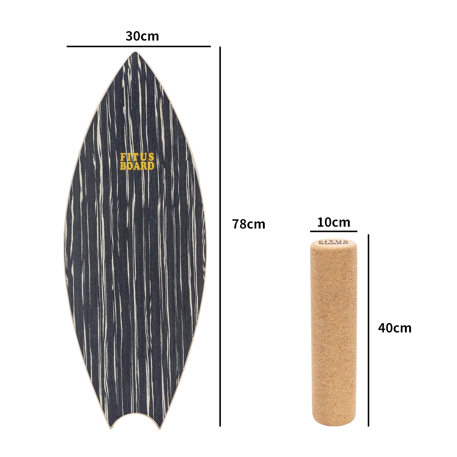 FITUSBOARD Natural Walnut Balance Board — Professional Core Training & Stability Trainer