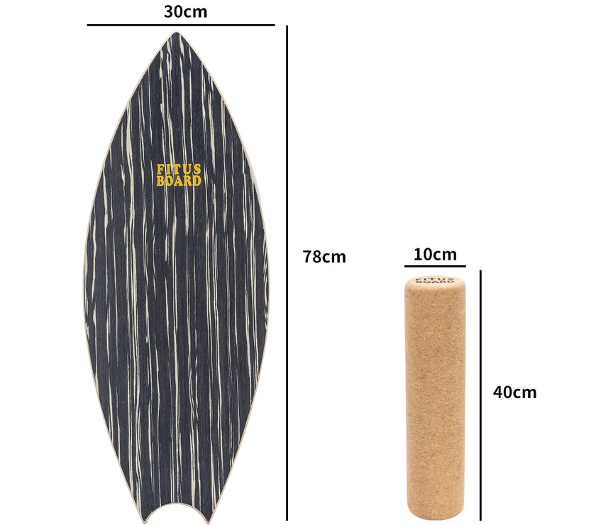 FITUSBOARD Natural Walnut Balance Board — Professional Core Training & Stability Trainer