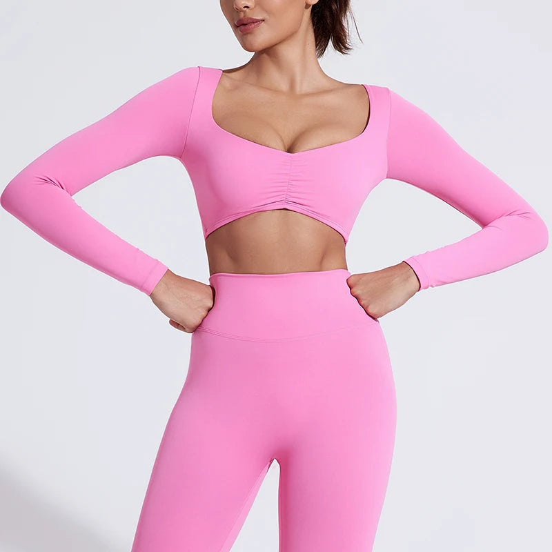 Women’s Yoga Crop Top Long Sleeve Fit