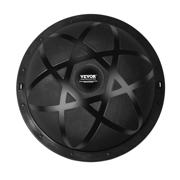 Black subwoofer with Vevor branding on a white background