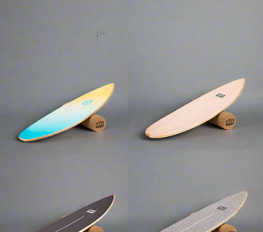 FITUSBOARD Natural Walnut Balance Board — Professional Core Training & Stability Trainer