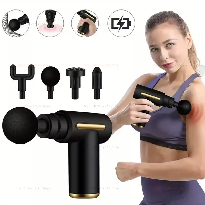 Electric Percussion Massage Gun for Deep Tissue Muscle Relaxation Fatigue Relief Body Neck Back Shoulder Fitness Tool