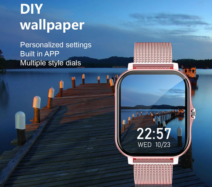 LOMAXFR Bluetooth Calling Smart Watch — Square TFT Fitness & Activity Tracker, Heart Rate & Sleep, 5-Day Battery (Not Waterproof)