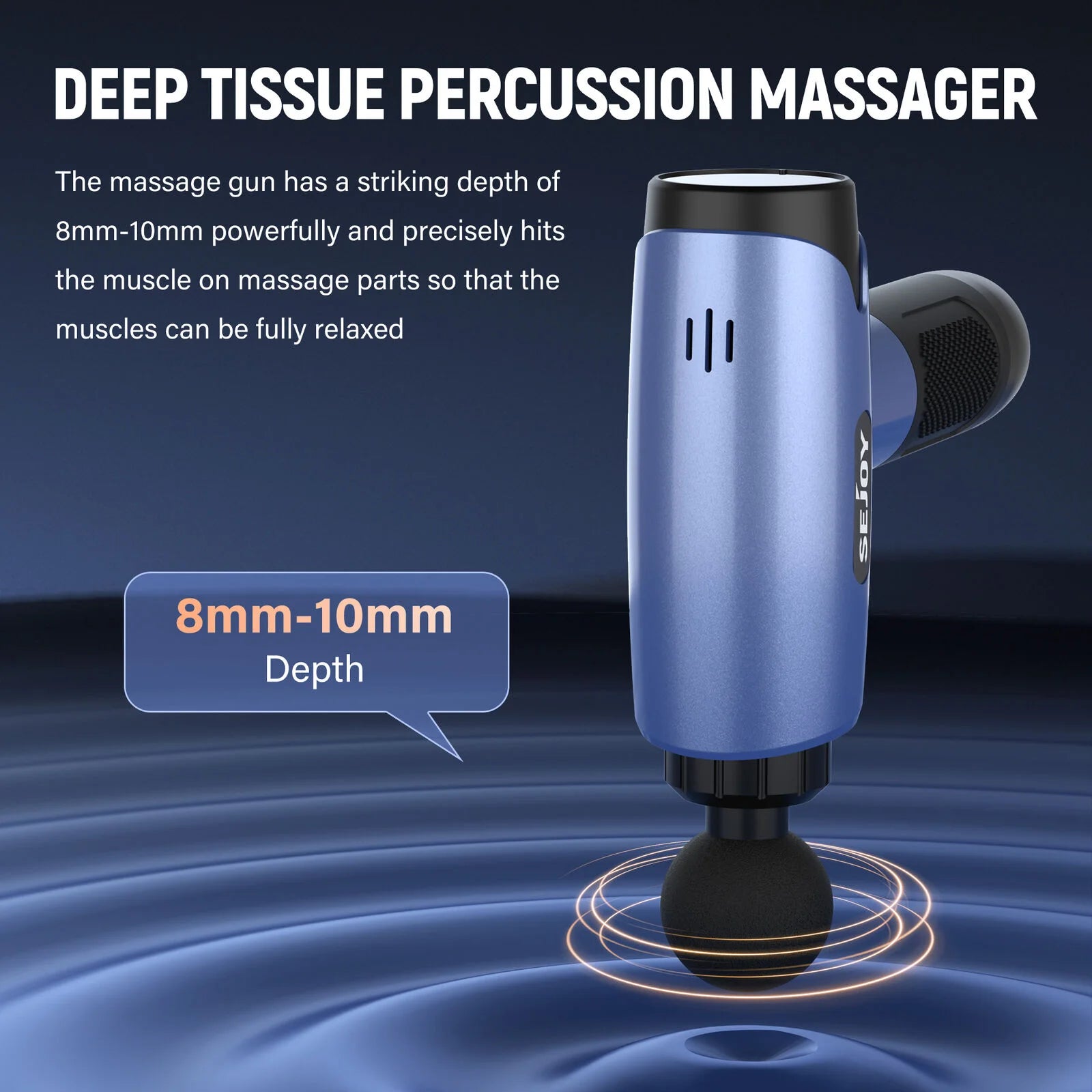Sejoy 30 speeds Massage Gun Percussion Massager Fascia Gun Deep Tissue Muscle Vibrating Relax