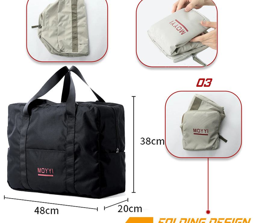 MOONMIX Large Sports Duffle Bag – Spacious 48L Gym Tote with Organizer Pockets (Unisex Travel Duffel)