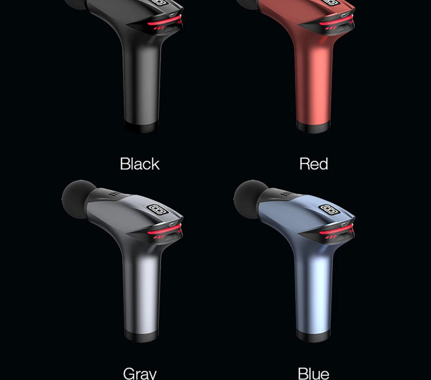 Four color options of a tool on a black background