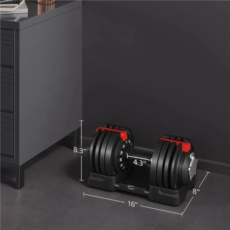 Renwick Adjustable Weight Training Set — Black/Red | Electroplated Steel, No Bluetooth