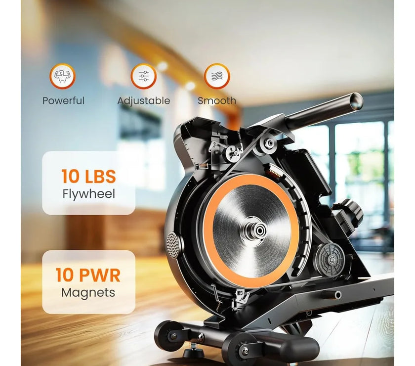 Magnetic/water Rowing Machine, Weighing 350 Pounds, Household Foldable Rowing Machine with Bluetooth and Tablet Stand