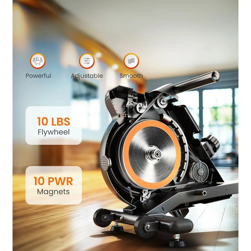 Magnetic/water Rowing Machine, Weighing 350 Pounds, Household Foldable Rowing Machine with Bluetooth and Tablet Stand