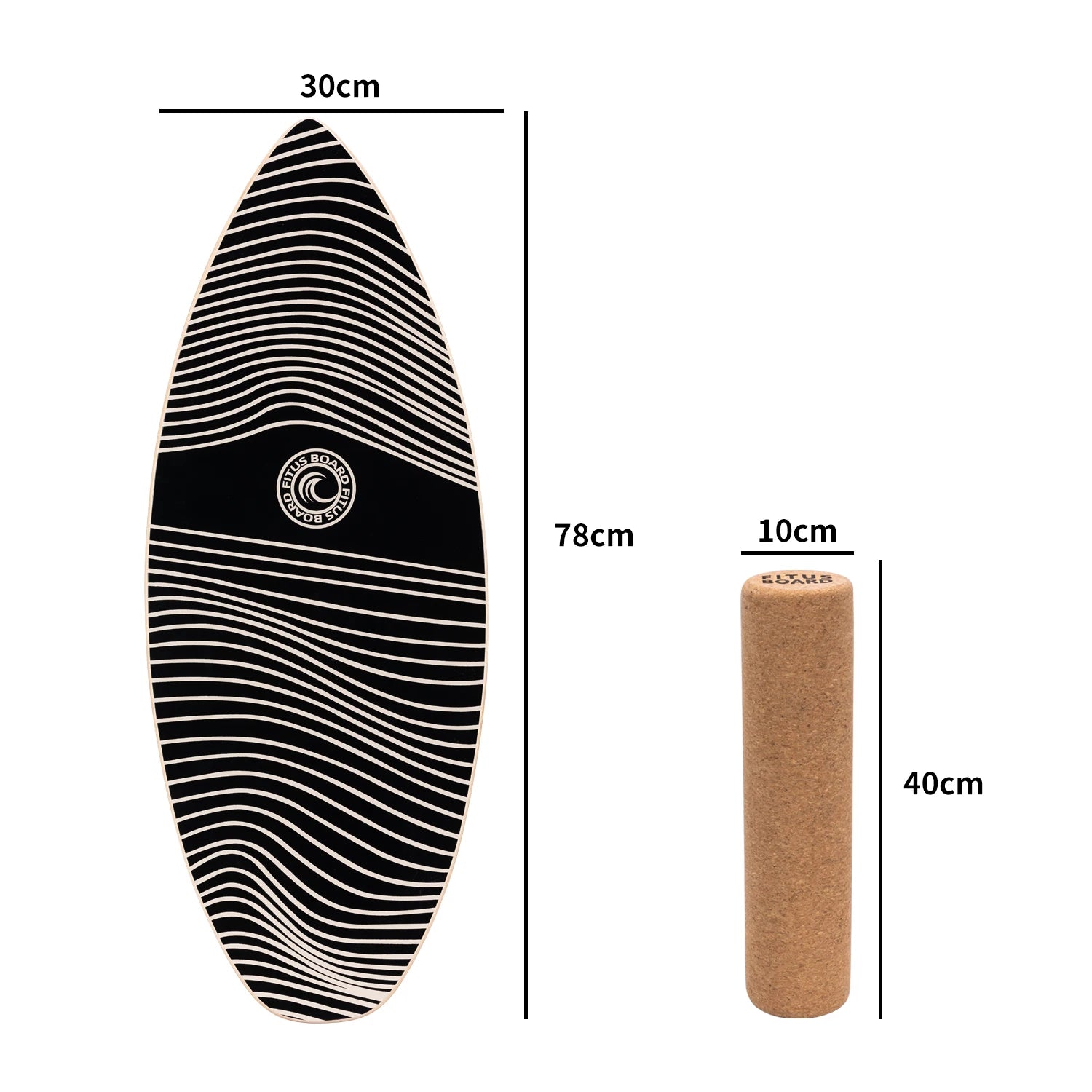 FITUSBOARD Natural Walnut Balance Board — Professional Core Training & Stability Trainer