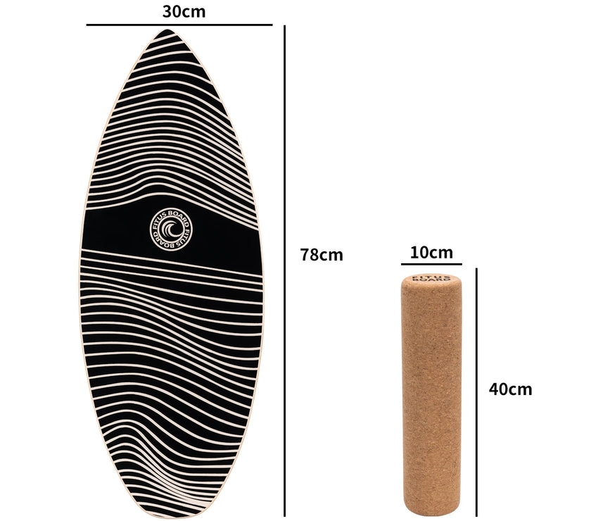 FITUSBOARD Natural Walnut Balance Board — Professional Core Training & Stability Trainer