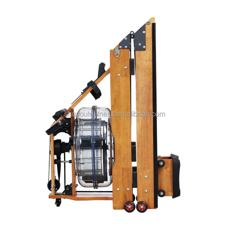 2024 hot home fitness machine folding wood rowing machine water rowing machine