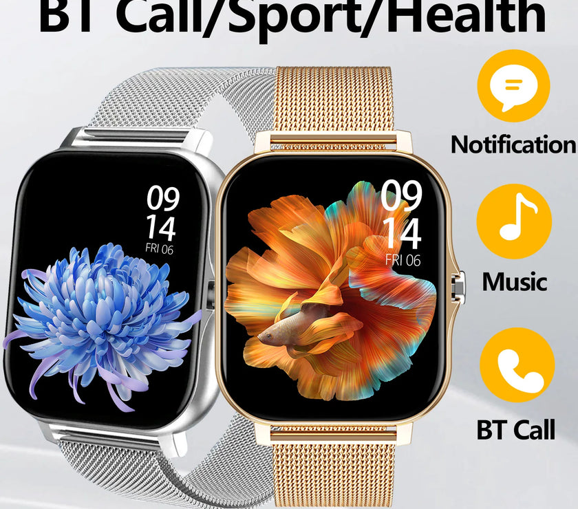 LOMAXFR Bluetooth Calling Smart Watch — Square TFT Fitness & Activity Tracker, Heart Rate & Sleep, 5-Day Battery (Not Waterproof)