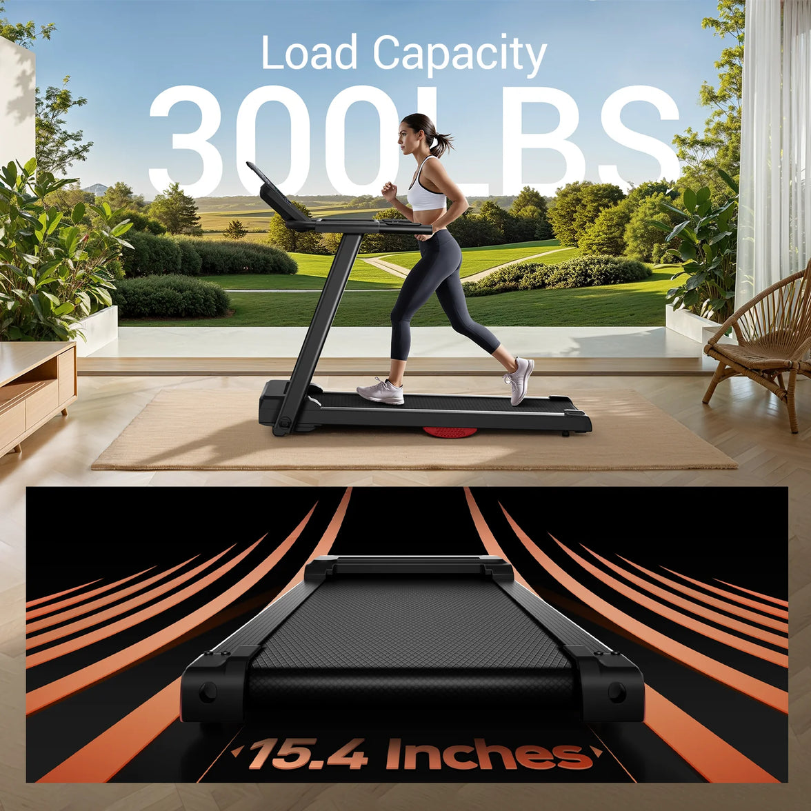 SPOKENFITNESS Folding Treadmill – Quiet, Powerful &amp; Joint-Friendly