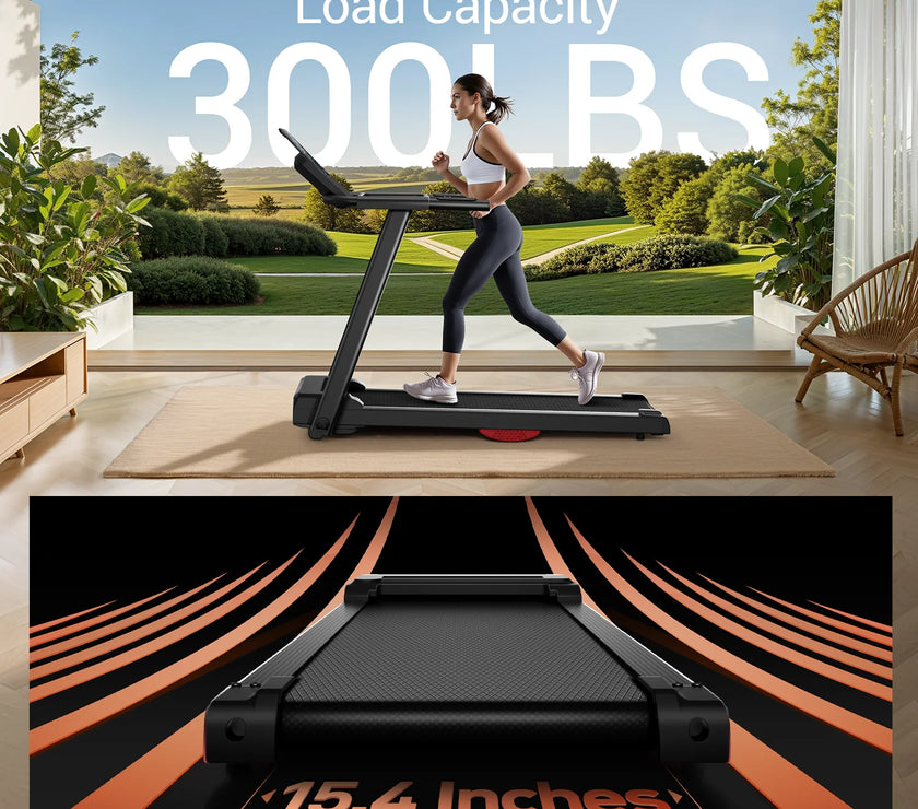 SPOKENFITNESS Folding Treadmill – Quiet, Powerful &amp; Joint-Friendly