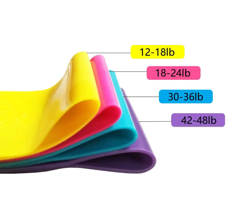 60cm Yoga Elastic Sport Exercise Fitness Bands  4 Different Levels training Resistance Bands Pilates Crossfit Workout Equipment