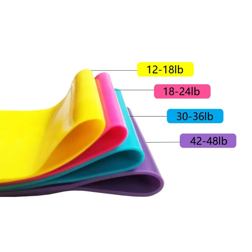 60cm Yoga Elastic Sport Exercise Fitness Bands  4 Different Levels training Resistance Bands Pilates Crossfit Workout Equipment
