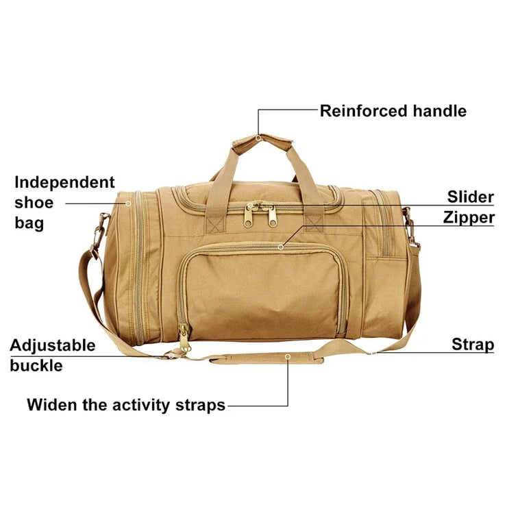 Waterproof Duffle Bag with Shoe Compartment