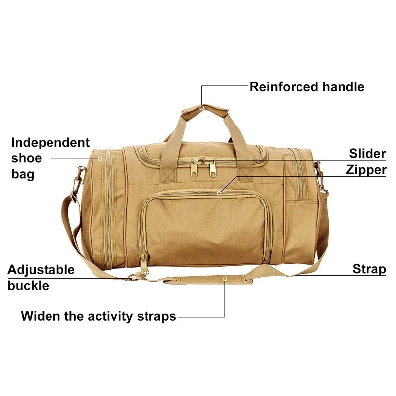 Waterproof Duffle Bag with Shoe Compartment