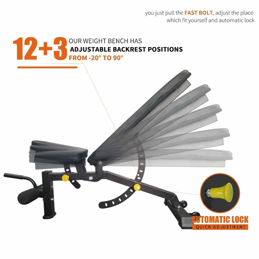 SpokenFitness Adjustable Weight Bench – Heavy-Duty 1000 LBS Capacity