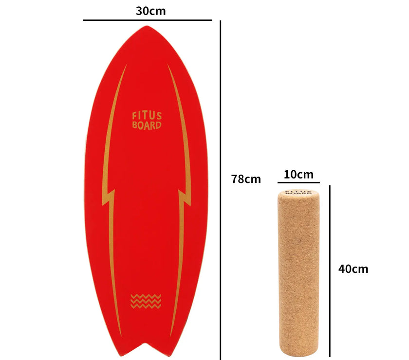 FITUSBOARD Natural Walnut Balance Board — Professional Core Training & Stability Trainer