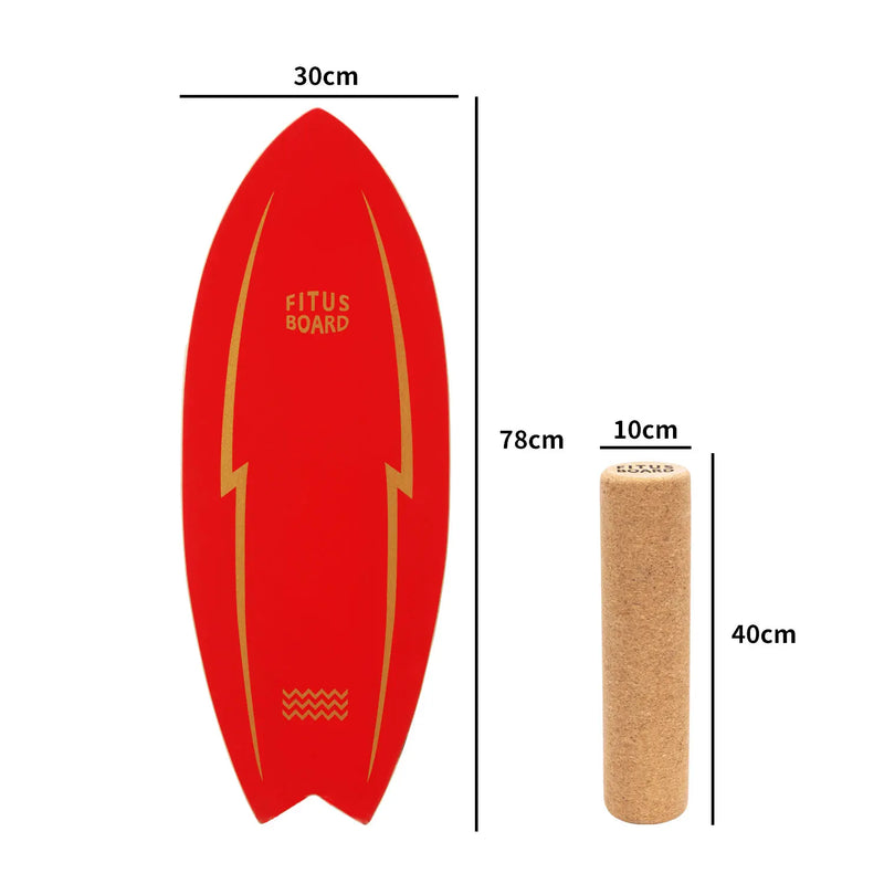 FITUSBOARD Natural Walnut Balance Board — Professional Core Training & Stability Trainer