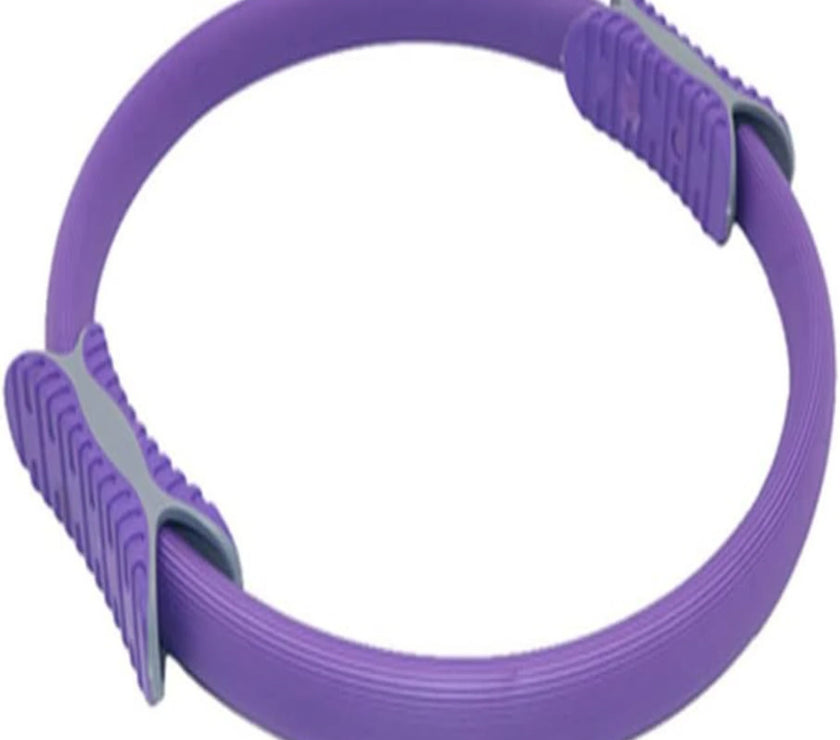 Purple dog collar with a gray buckle on a white background