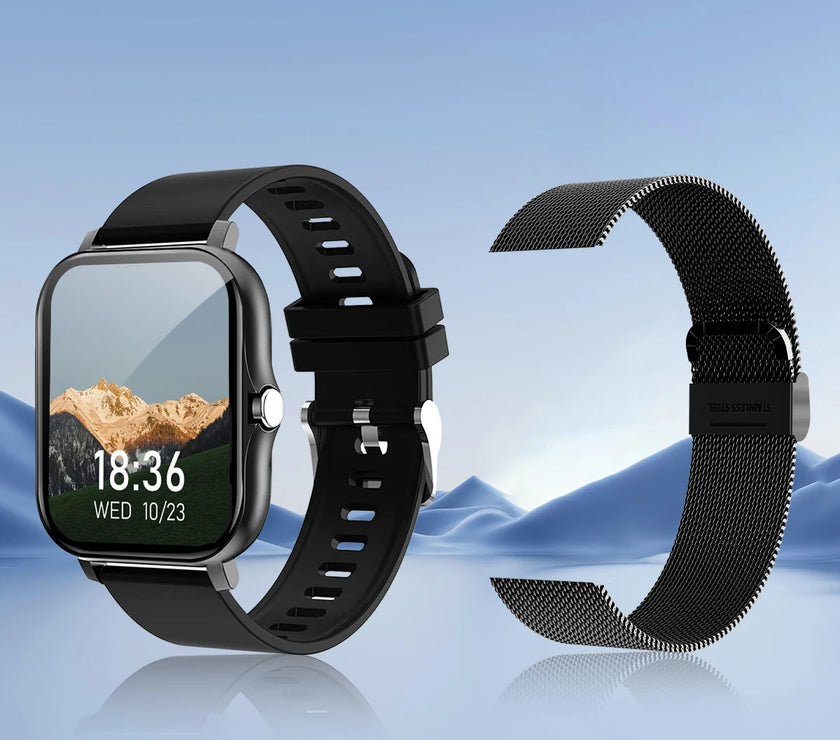 LOMAXFR Bluetooth Calling Smart Watch — Square TFT Fitness & Activity Tracker, Heart Rate & Sleep, 5-Day Battery (Not Waterproof)