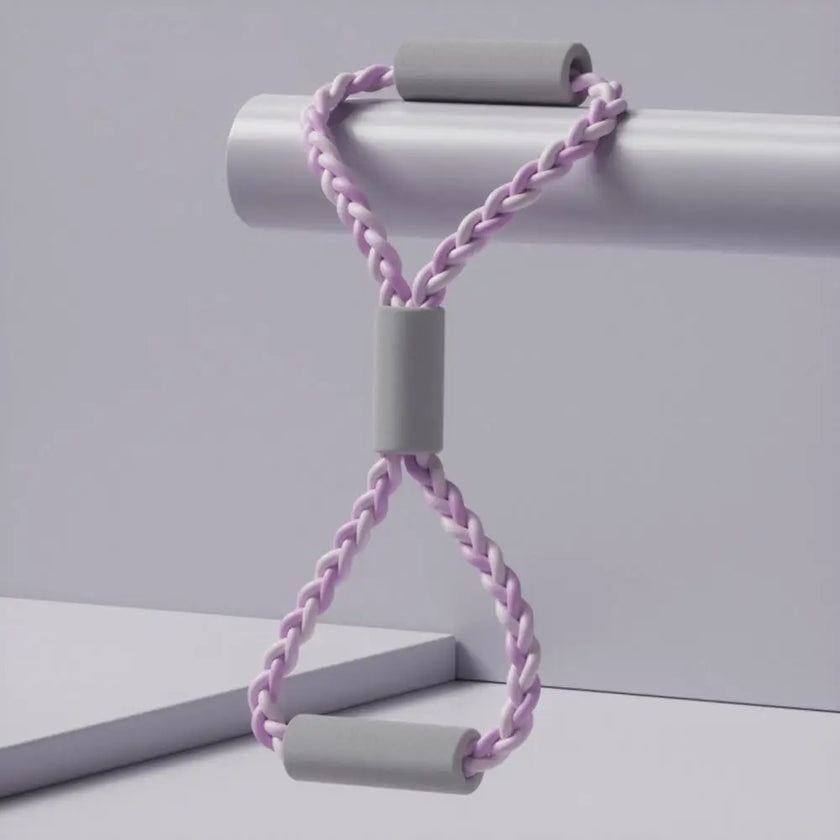 Resistance band with braided design on a white background