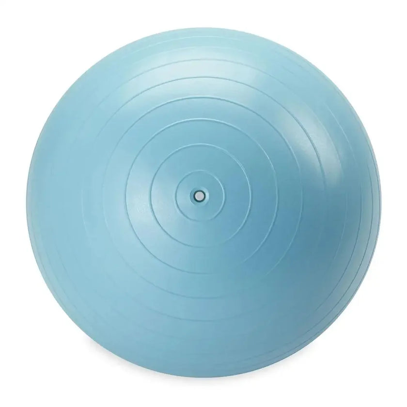 Blue exercise ball on a white background