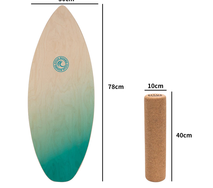 FITUSBOARD Natural Walnut Balance Board — Professional Core Training & Stability Trainer