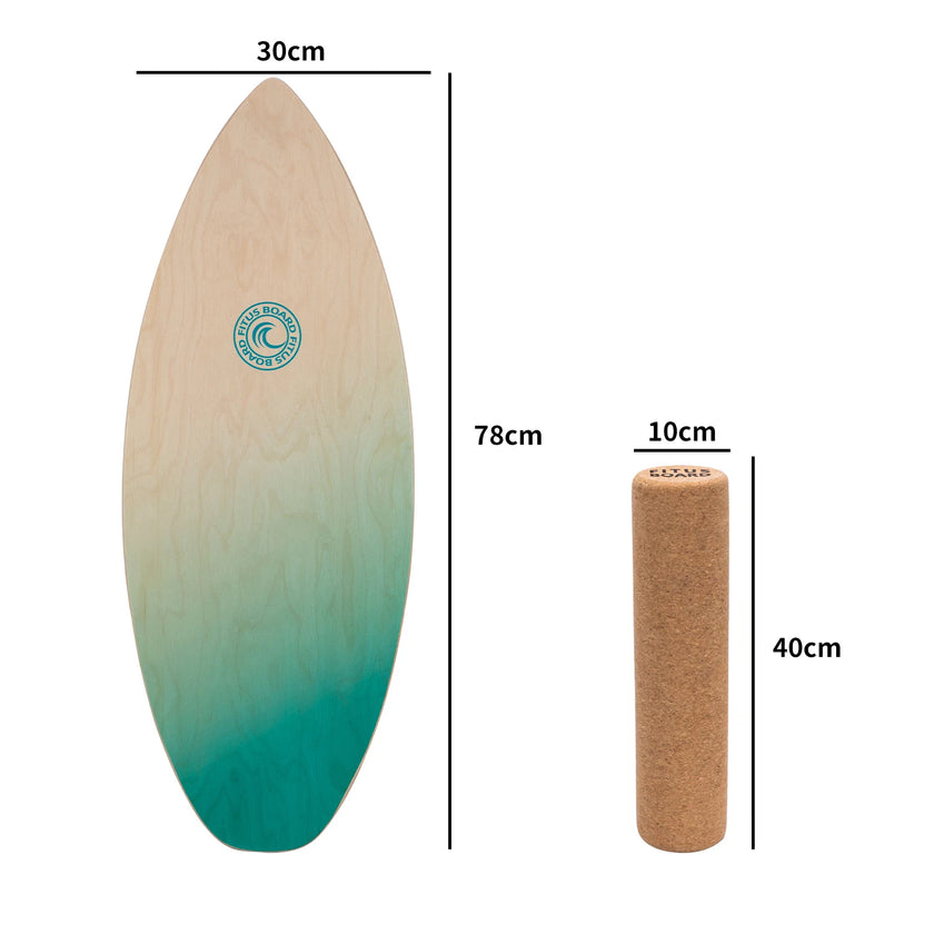 FITUSBOARD Natural Walnut Balance Board — Professional Core Training & Stability Trainer