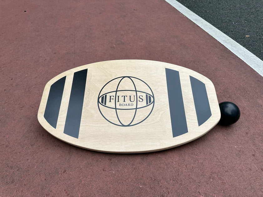 FITUSBOARD Natural Walnut Balance Board — Professional Core Training & Stability Trainer