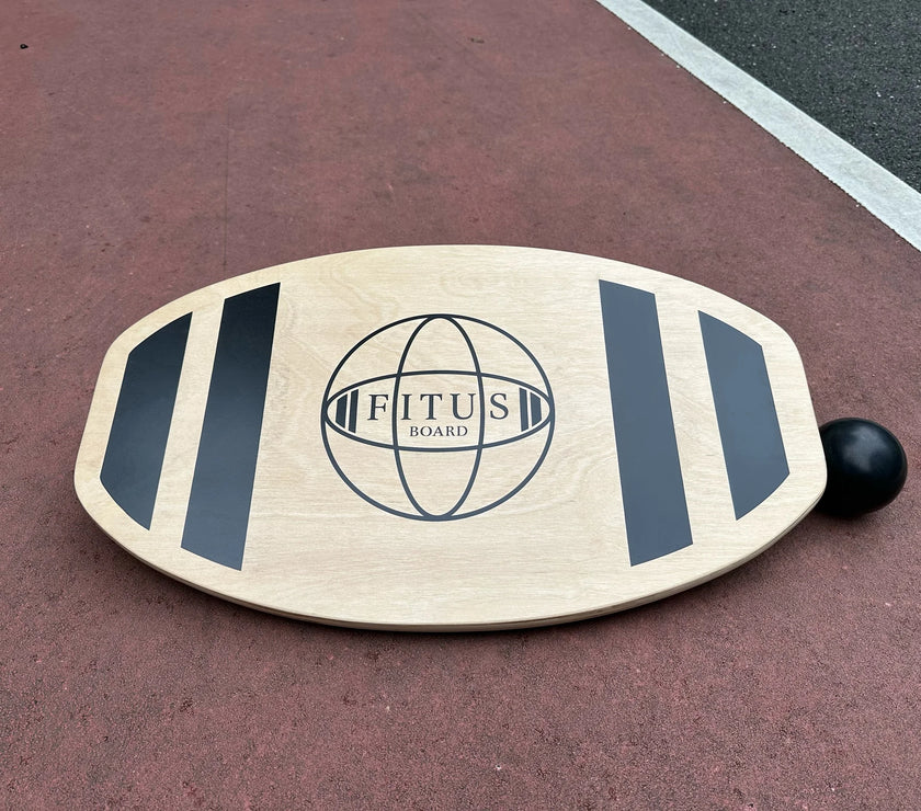 FITUSBOARD Natural Walnut Balance Board — Professional Core Training & Stability Trainer