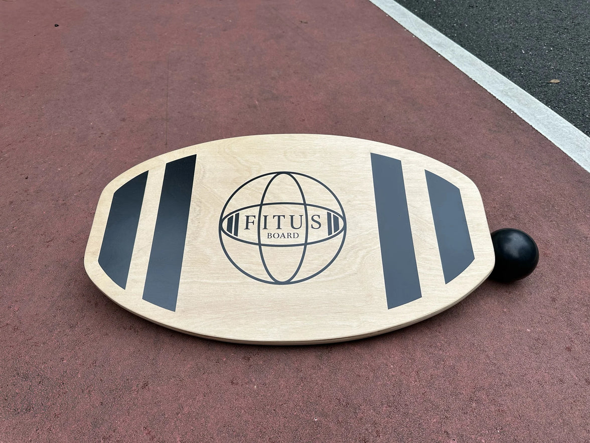 FITUSBOARD Natural Walnut Balance Board — Professional Core Training & Stability Trainer