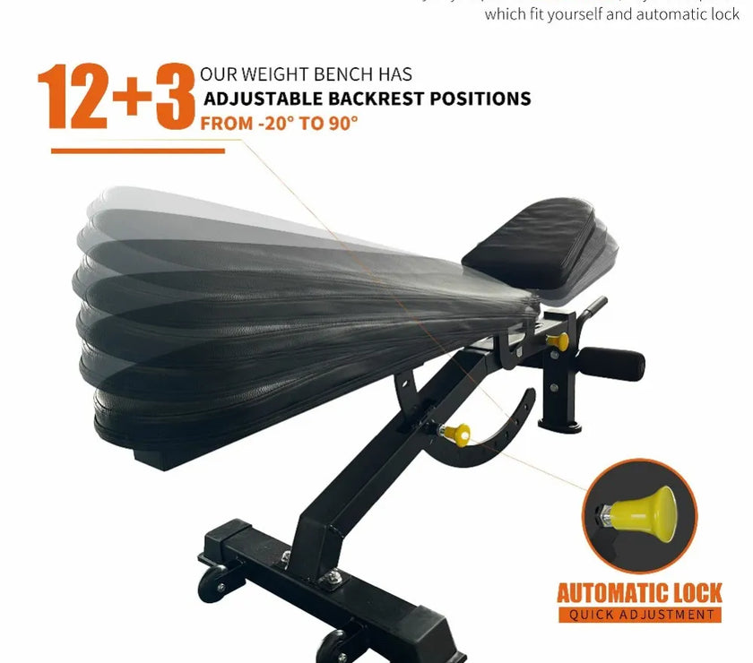 SpokenFitness Adjustable Weight Bench – Heavy-Duty 1000 LBS Capacity