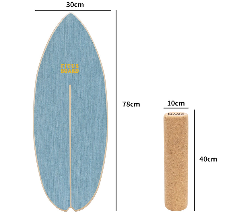 FITUSBOARD Natural Walnut Balance Board — Professional Core Training & Stability Trainer