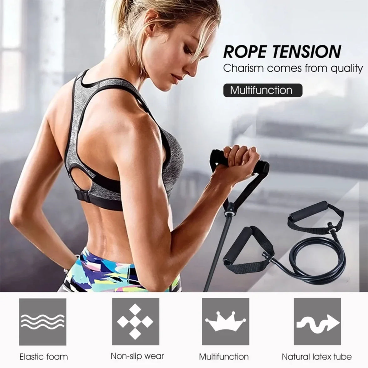 LISM 1.2M Yoga Pull Rope — Bamboo Fiber & TPE Resistance Band for Strength & Flexibility