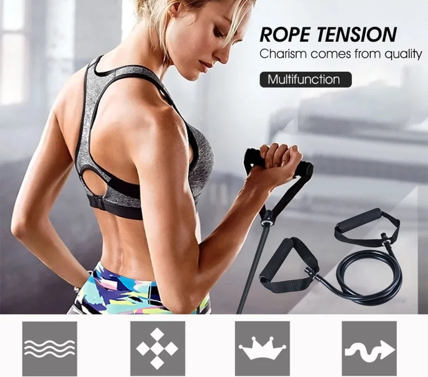 1.2M Yoga Pull Rope TPE Fitness Training Resistance Bands Fitness Gum Elastic Rubber Expander Workout Exercise Equipment Band