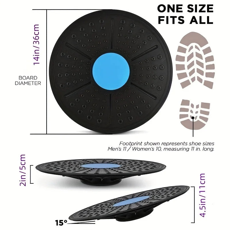 SpokenFitness Balance Board — Non-Slip Rubber Stability Trainer (Unisex) for Core & Balance
