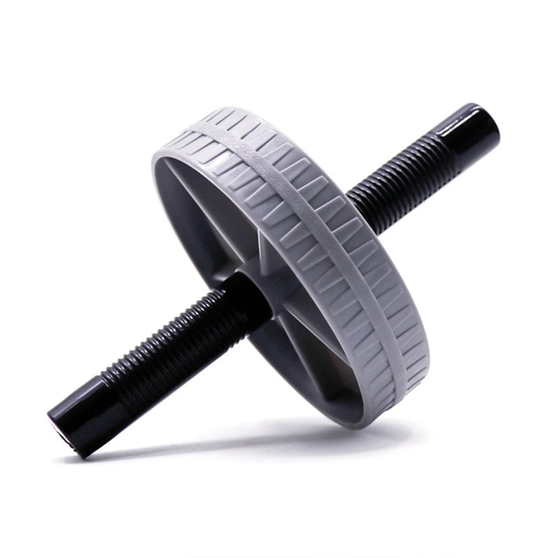 Gray and black ab roller on a white background