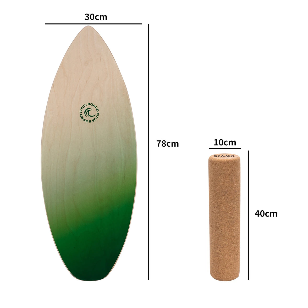 FITUSBOARD Natural Walnut Balance Board — Professional Core Training & Stability Trainer