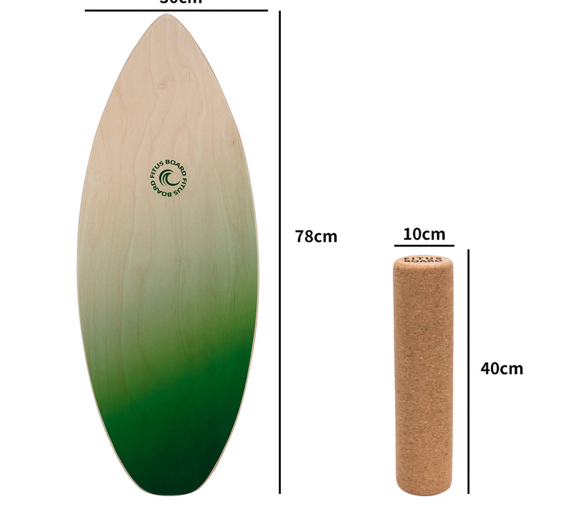 FITUSBOARD Natural Walnut Balance Board — Professional Core Training & Stability Trainer