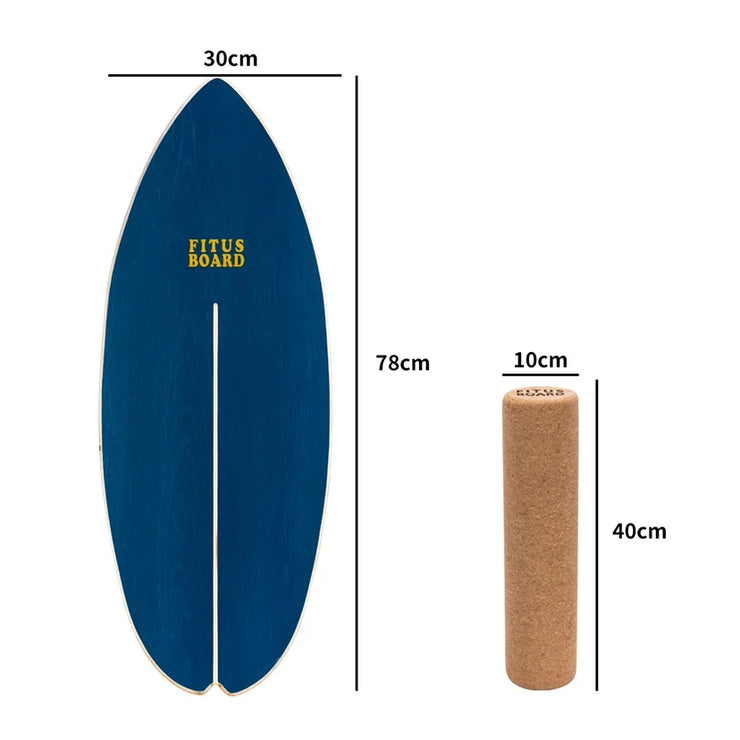 FITUSBOARD Natural Walnut Balance Board — Professional Core Training & Stability Trainer